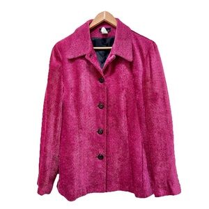 Portrait Blazer Jacket Womens Size 14 Pink Textured Button‎ Front Career